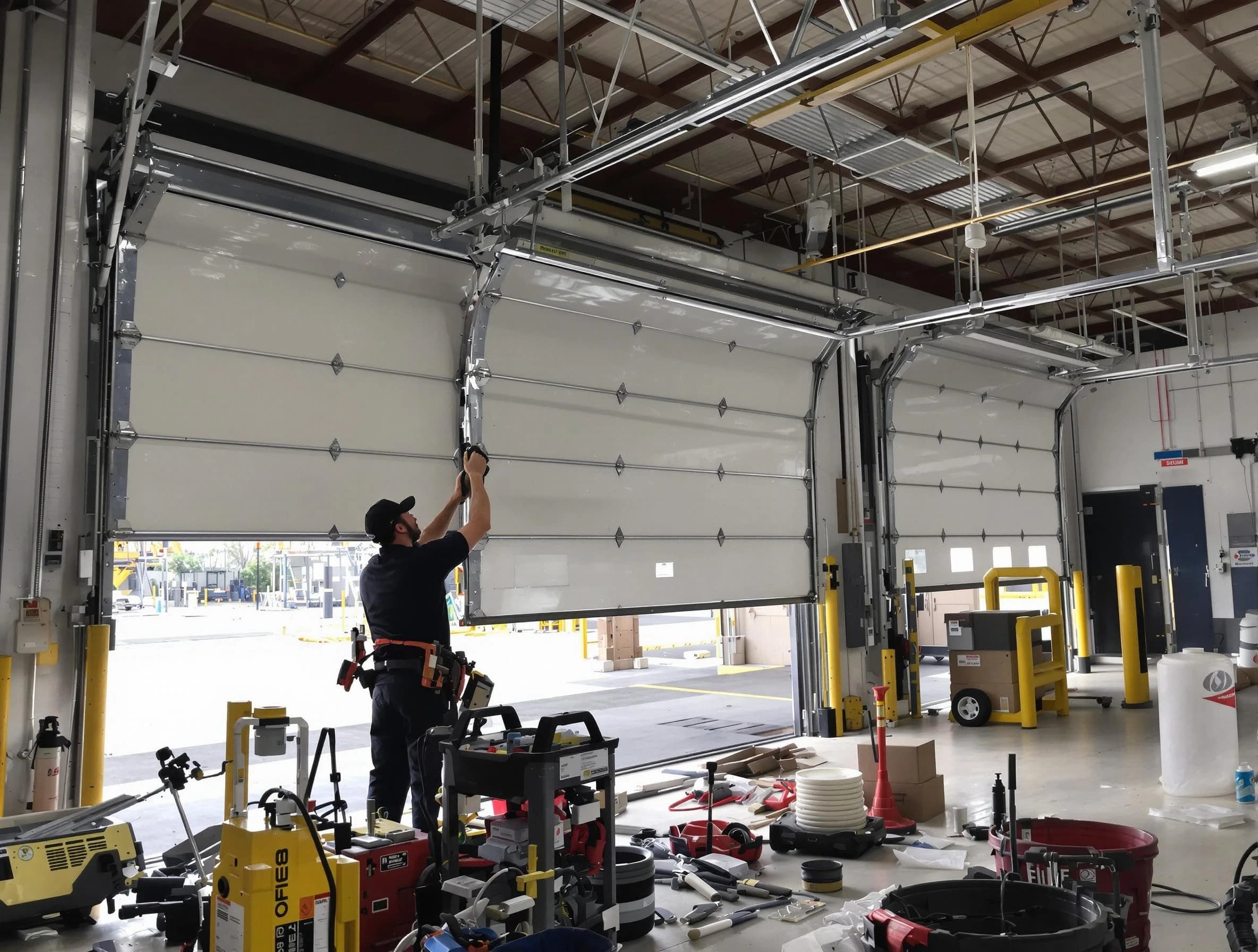 Lafayette Garage Door Repair technician performing commercial garage door repair in Lafayette